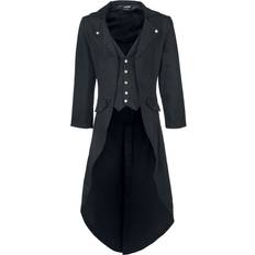 4XL - Herre Frakker Banned Alternative Armyfrakke Dovetail Coat till Herrer sort