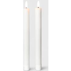 NORDIC, LUNA KRONELYS, RUSTIK OVERFLADE HVID, 22 CM. LED-lys 2stk