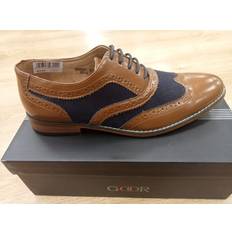 Blue - Men Oxford Goor Men's formal tan and navy brogue shoes sizes