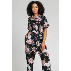 Floral - Woman Jumpsuits & Overalls Petite Belted Floral Print Jumpsuit in Black