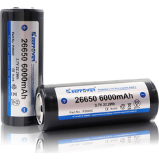 Keeppower 26650 P2660C 3,6 volt Li-Ion batteri 6000 mAh med sikkerhedskredsløb