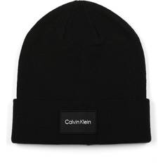 Calvin Klein Men Beanies Calvin Klein Men's Woven Patch Key Beanie, Black