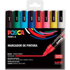 Plumas Uni Posca Estuche 8 Rotuladores PC-M5 Uni-Ball Colores