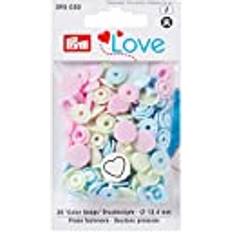 Trykknapper Prym Love – Non-sew Color Snaps – Hjerte rosa/grønn/lys blå 12,4 mm