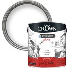 Crown White Paint Crown One Coat Gloss Pure Wood Paint White 2.5L