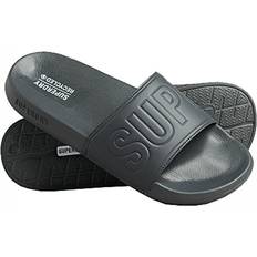 Gris - Homme Sandales Superdry Code Core Vegan Pool Slide - Dunkelgrau