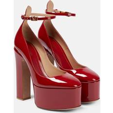 Valentino Garavani Red Heels & Pumps Valentino Garavani Tan-Go patent leather platform pumps red