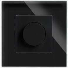 Luxus-Time Glas Drehdimmer Schwarz MP-DM01-LXBG1-12