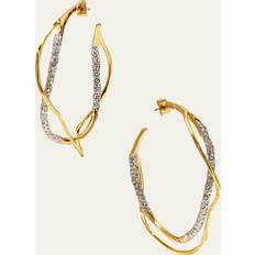 Alexis Bittar Intertwined Two-Tone Pave Hoop Earrings GOLD