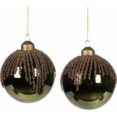 A Lot Decoration Glass Ball Poppy Green Julgranspynt 4st