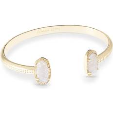 Women Bracelets Kendra Scott Elton Gold Cuff Bracelet in Iridescent Drusy One