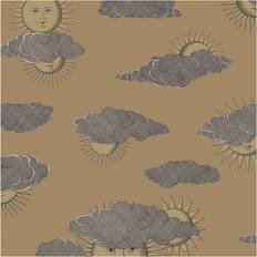 Fornasetti Wallpaper Soli e Nuvole Gold on Gold 100% paper