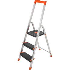 Escaleras de mano Songmics Escalera de 3 Peldaños Negro y Naranja Escalera