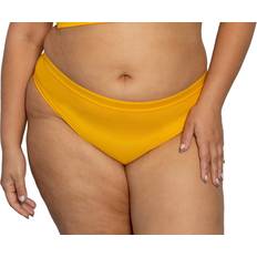 Yellow Panties Curvy Couture Sheer Mesh High Cut Brief-1313, Xx-large, Yellow Yellow