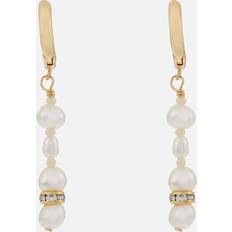 Anni Lu Jewelry Anni Lu Gold-Tone Glass Pearl Hoop Earrings