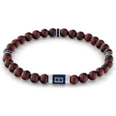 Tommy Hilfiger Men Bracelets Tommy Hilfiger Men's Brown Wood Bracelet Brown Brown