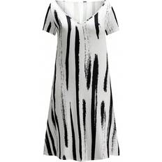 Shein Plus Printed V-neck Dress With Brush Strokes Patters