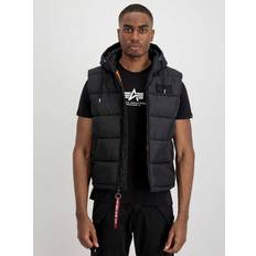 Hvid Veste Alpha Industries Vest Hooded Puffer Vest - Rød/Sort/Hvid