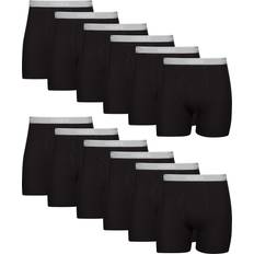 Running Men's Underwear Hanes Mens Moisture Boxer Briefs 12 Pack - Black
