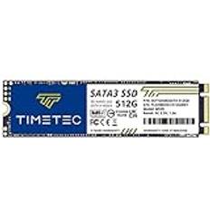 TIMETEC 512 GB SSD 3D NAND QLC SATA III 6 Gb/s M.2 2280 NGFF läshastighet upp till 520 MB/s SLC Cache Performance Boost intern solid state Drive för PC dator bärbar och stationär 512 GB