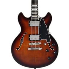 D'Angelico Premier Mini DC Brown Burst Guitarra Semi-Acústica