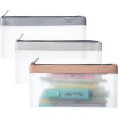 Transparent Pencil Case Mr. Pen Transparentes Federmäppchen, 3 Stück, transparentes Federmäppchen, Federmäppchen, transparente Tasche, Federmäppchen für Kinder, transparente Make-up-Tasche, Kinder-Federmäppchen