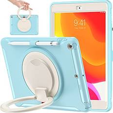 BATYUE BATYUE iPad 9th/ 8th/ 7th Generation Case iPad 10.2 Case 2021/2020/2019 with Screen Protector,Rugged Case Stand/Pencil Holder/Pencil Cap