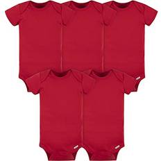Boys - Red Bodysuits Gerber Baby 5-Pack Solid Onesies Bodysuits - Red