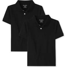 Black - Boys Polo Shirts The Children's Place Kid's Uniform Pique Polo 2-pack - Black (3010377-01)