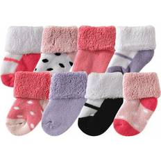 6-9M Socks Luvable Friends Unisex Baby Newborn Terry Socks - Pink Black
