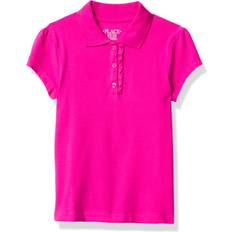 The Children's Place The Children's Place girls Uniform Ruffle Pique Polo Shirt, Aurora Pink