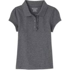XXL Polo Shirts The Children's Place The Children's Place Girls Short Sleeve Ruffle Pique Polo,Heather Gray Single,XXL16