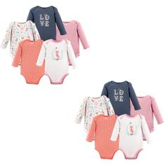 Girls Bodysuits Hudson Baby Unisex Baby Cotton Long-Sleeve Bodysuits Woodland Fox 10-Piece, 18-24 Months