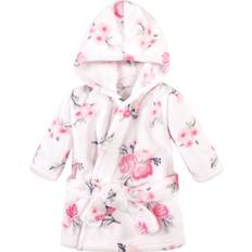 Bath Robes Hudson Baby Unisex Baby Plush Animal Face Bathrobe, Pink Floral, 0-9 Months