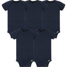 Blue - Girls Bodysuits Gerber Gerber Baby 5-Pack Solid Onesies Bodysuits, Navy, Months