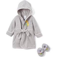 Bath Robes Spasilk Baby Bathrobe Set with Hood and Booties, Soft Cotton Terry Grey Giraffe Grey Giraffe