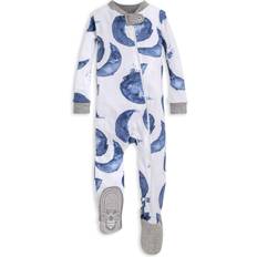 Organic/Recycled Materials Nightwear Burt's Bees Baby Burt's Bees Baby baby boys Unisex Pajamas, Zip-front Non-slip Footed Pjs, Organic Cotton and Toddler Sleepers, Indigo Hello Moon, Months