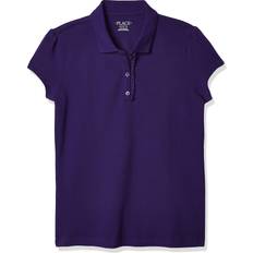 Girls - Purple Polo Shirts The Children's Place The Children's Place girls Uniform Ruffle Pique Polo Shirt, Regal Violet