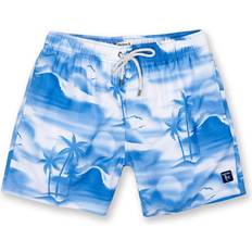 White Swim Shorts Children's Clothing Endless Summer The Boy's Swimming Trunks Elastic Shorts with Fun Designs, Light Blue