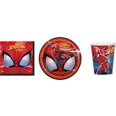 Spider Man Party Supply Set for 16- Plates, Napkins & Cups