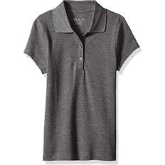 XL Polo Shirts The Children's Place Girls' Short Sleeve Pique Polo - Dk Heather Gray
