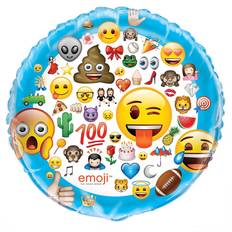 Blue Animal & Character Balloons Unique Giant Foil Emoji Balloon 34 in 1ct