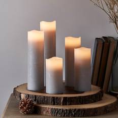 LED Candles Lights4fun of 5 Slim Pillar LED Candle