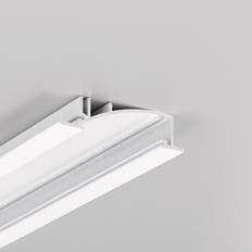 Topmet 1m Aluminiumprofil FLAT8 H/UX - Vit Infälld LED-Skena Ljuslist