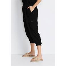 Capri Trousers Kaffe KAliny Caprihose in Größe in Schwarz von 70% Viskose, 30% Leinen, für Damen