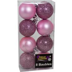 Silver Christmas Tree Ornaments Davies Decoration 8 Pack 50mm Glitter Baubles Christmas Tree Ornament