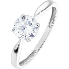 The Fine Collective 9ct White Gold Cubic Zirconia Solitaire N