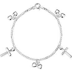 John Greed Signature Hearts & Crosses Charm Bracelet - Silver