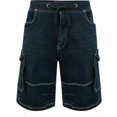 Kam Big denim shorts cargo elasticated waist multi pockets summer kingsize dito