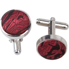 Men - Red Cufflinks Burgundy Paisley Cufflinks Red